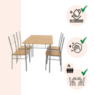 Jídelní souprava PAUL, 5-dílná, přírodní hnědá