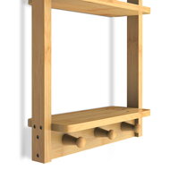 Závěsná polička do koupelny BAMBOO. 28,5x10x70cm, 3 police, hnědá
