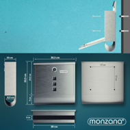 Poštovní schránka s válcem na noviny POST, 30,5x10x33,5cm, stříbrná