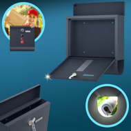 Poštovní schránka s válcem na noviny POST, 30,5x10x33,5cm, antracitová