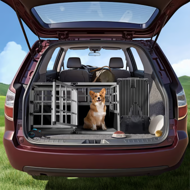 Přepravka pro psa BRUNO, 89x70x51cm stříbrná/černá