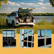 Přepravka pro psa BRUNO, 89x70x51cm stříbrná/černá