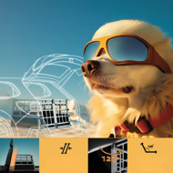 Přepravka pro psa BRUNO, 89x70x51cm stříbrná/černá