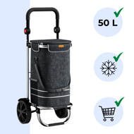 Nákupní taška na kolečkách EASY, 50l, černá