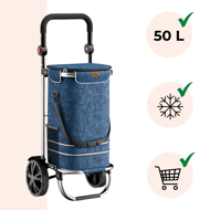 Nákupní taška na kolečkách EASY, 50l, modrá