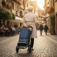 Nákupní taška na kolečkách EASY, 50l, modrá