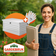 Kovový úložný box METALBOX, 385L, 120×62×63 cm, šedá