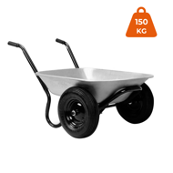 Kolečko DAMO pozinkovaný, max. 1 kapacita 100l/150kg, 2 pneumatiky, stříbrná/černá
