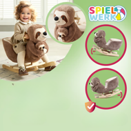 Houpací lenochod s bezpečnostním pásem, hnědá