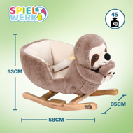 Houpací lenochod s bezpečnostním pásem, hnědá