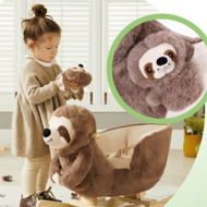 Houpací lenochod s bezpečnostním pásem, hnědá