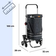 Nákupní taška na kolečkách do schodů COMFORT, 50l, černá