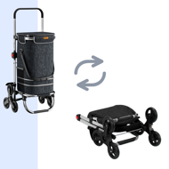 Nákupní taška na kolečkách do schodů COMFORT, 50l, černá
