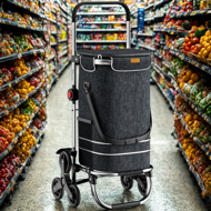 Nákupní taška na kolečkách do schodů COMFORT, 50l, černá