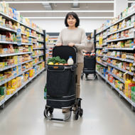 Nákupní taška na kolečkách do schodů COMFORT, 50l, černá