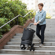 Nákupní taška na kolečkách do schodů COMFORT, 50l, černá