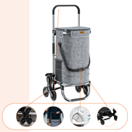 Nákupní taška na kolečkách do schodů COMFORT,50l, šedá