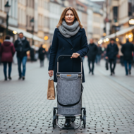 Nákupní taška na kolečkách do schodů COMFORT,50l, šedá