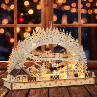 Vánoční LED oblouk CLEMENT, 45x12,5x28cm, přírodní hnědá