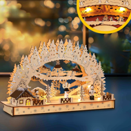 Vánoční LED oblouk CLEMENT, 45x12,5x28cm, přírodní hnědá