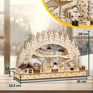 Vánoční LED oblouk CLEMENT, 45x12,5x28cm, přírodní hnědá