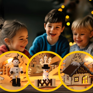 Vánoční LED oblouk CLEMENT, 45x12,5x28cm, přírodní hnědá