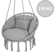 Závěsné křeslo BOHO s polštáři, Ø61cm, světle šedá