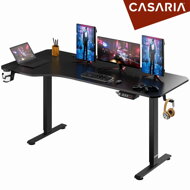 Elektricky výškově nastavitelný pracovní stůl černý