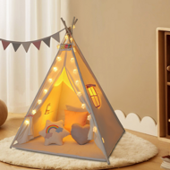 Dětský stan teepee JULIA, 120x120x160cm, béžová/růžová