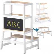 Učicí věž PLAY borovice, 93x56x49, bílá/přírodní hnědá