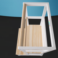 Učicí věž PLAY borovice, 93x56x49, bílá/přírodní hnědá