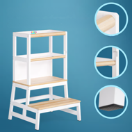 Učicí věž PLAY borovice, 93x56x49, bílá/přírodní hnědá