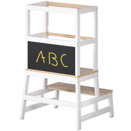 Učicí věž PLAY borovice, 93x56x49, bílá/přírodní hnědá