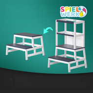 Učící věž PLAY borovice, 93x56x49, bílá/antracit