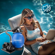 Písková filtrace k bazénu AQUA s filtračními kuličkami, 10 200 l/h, modrá