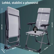 Hliníková zahradní židle s vysokým opěradlem