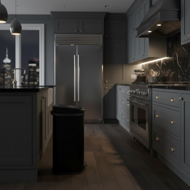 Senzorový odpadkový koš DEUS, 58 litrů, černá