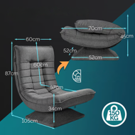 Lenoška ABERDEEN, 87x60x105cm, šedá