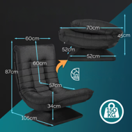 Lenoška ABERDEEN, 87x60x105cm, černá