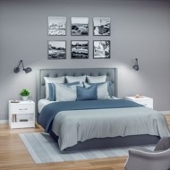 Set nočních stolků BIANCA, 2 ks, 41x39x28cm, bílá
