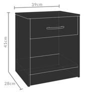 Set nočních stolků BIANCA, 2 ks, 41x39x28cm, bílá