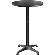 Výškově nastavitelný hliníkový barový stůl NERO Ø60cm, černá