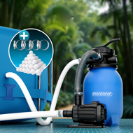 Písková filtrace k bazénu AQUA s filtračními kuličkami, 5 000 l/h, modrá