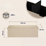 Taburet s úložným prostorem EDUMUND 115x38x38cm, béžová