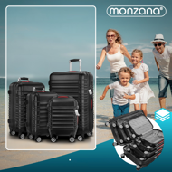 Sada skořepinových kufrů AERO, 4dílná, ABS, černá