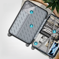 Sada skořepinových kufrů AERO, 4dílná, ABS, černá