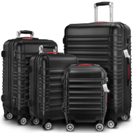 Sada skořepinových kufrů AERO, 4dílná, ABS, černá