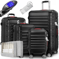 Sada skořepinových kufrů AERO, 4dílná, ABS, černá