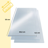 Dutinkový polykarbonát MARK 4mm, 60,5x121x0,4cm, 14ks, transparentní