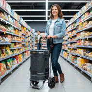 Nákupní taška na kolečkách EASY, 50l, černá